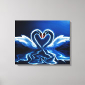 Swans in Liebe gepackte Canvas Leinwanddruck (Vorderseite)
