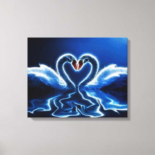 Swans in Liebe gepackte Canvas Leinwanddruck (Vorderseite)