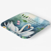 Swans in Liebe Lotus Pappteller (Gewinkelt)