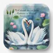 Swans in Liebe Lotus Pappteller (Vorderseite)