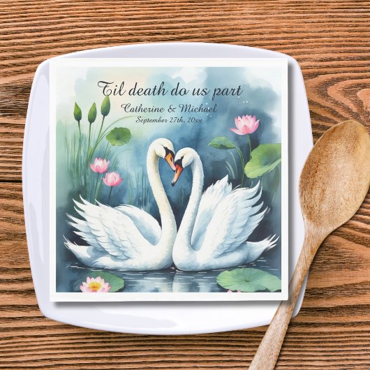 Swans in Liebe Lotus Serviette