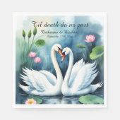 Swans in Liebe Lotus Serviette (Vorderseite)