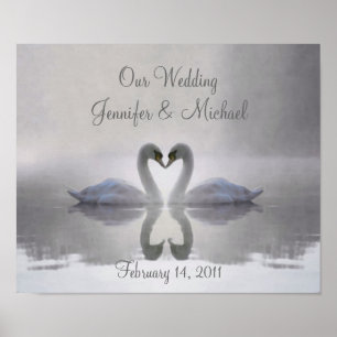 Swans in Liebe ~ Poster / Personalisierte Hochzeit