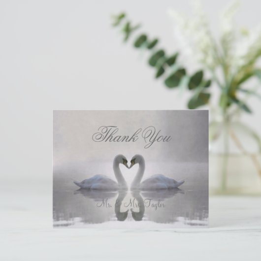 Swans in Liebe ~ Postkarte / Einladungen (Stehend Vorderseite)