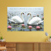 Swans in Morning Mist Nature Lover Leinwanddruck (Insitu (Wohnzimmer))