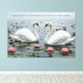 Swans in Morning Mist Nature Lover Leinwanddruck (Insitu (Holzboden))