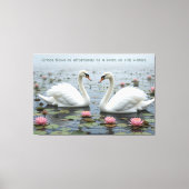 Swans in Morning Mist Nature Lover Leinwanddruck (Vorderseite)