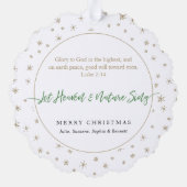 Swans in Pine & Holly Wreath Paper Ornament Card (Rückseite)