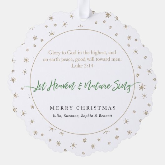 Swans in Pine & Holly Wreath Paper Ornament Card (Rückseite)