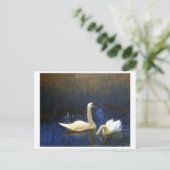 Swans in Reeds (1907) von Bruno Liljefors Postkarte (Stehend Vorderseite)