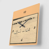 Swans in Seagulls Wall Clock Quadratische Wanduhr (Winkel)