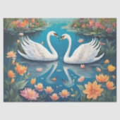 Swans-Liebe am See Seidenpapier (Vorderseite)