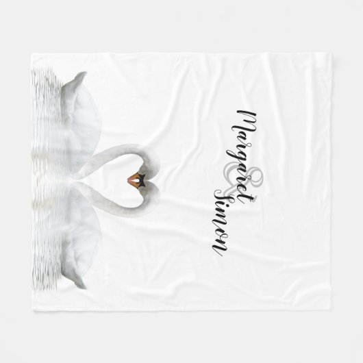Swans Liebe benennt Hochzeit Fleecedecke (Vorderseite (Horizontal))