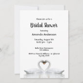 Swans Liebe Weiße Brautdusche Einladung (Vorderseite)