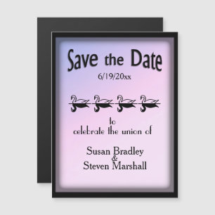 Swans Lovely Save the Date Magneteinladung