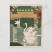 Swans on Castle Postkarte (Vorderseite)