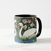 Swans on Pond William Morris Art Malerei Tasse (VorderseiteRechts)
