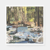 "Swans On River" Cut Paper von Willowcatdesigns Serviette (Vorderseite)