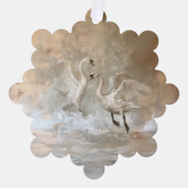 Swans - Papierkartendekorationsgeschirr Ornament Karte