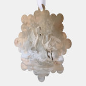 Swans - Papierkartendekorationsgeschirr Ornament Karte (Linke Ecke)