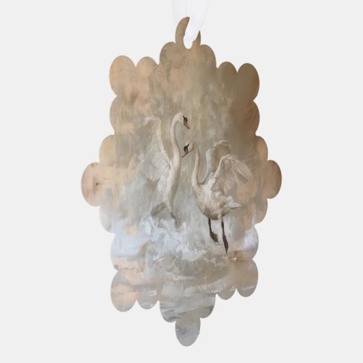 Swans - Papierkartendekorationsgeschirr Ornament Karte (Rechts)