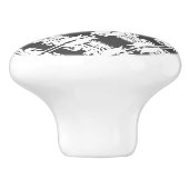 Swans Pattern Greytone Keramik Knob Keramikknauf (Seitenansicht)
