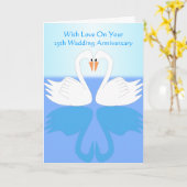 Swans Personalisiert 25. Hochzeitstag Karte (Gelbe Blume)