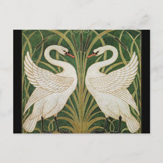 Swans Rush Iris Walter Crane Postkarte (Vorderseite)