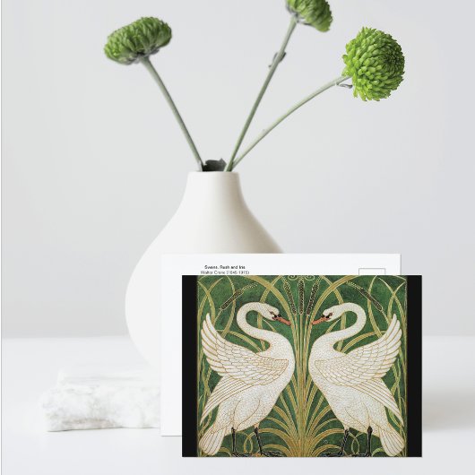 Swans Rush Iris Walter Crane Postkarte