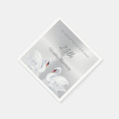 Swans Silver Brauch 25. Hochzeitstag Serviette (Ecke)