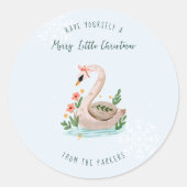 Swans Swimming | 12 Day of Christmas Holiday Runder Aufkleber (Vorderseite)