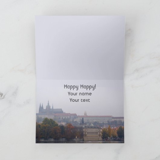 Swans und Karlsbrücke in Prag Karte (Innenseite)