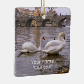 Swans und Karlsbrücke in Prag Keramikornament (Rechts)
