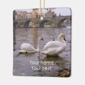 Swans und Karlsbrücke in Prag Keramikornament (Links)