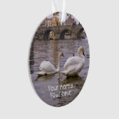 Swans und Karlsbrücke in Prag Ornament (Vorderseite)