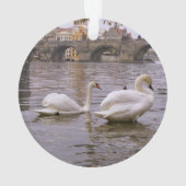 Swans und Karlsbrücke in Prag Ornament (Rückseite)