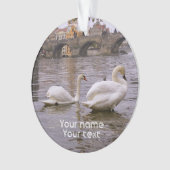 Swans und Karlsbrücke in Prag Ornament (Vorderseite)