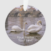 Swans und Karlsbrücke in Prag Ornament (Vorderseite)