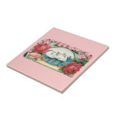 Swans und Rose Vintag Art Fliese (Seite)