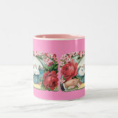 Swans und Rose Vintag Art Kaffeemaschine Tasse (Mittel)