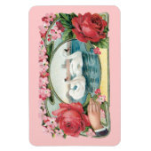 Swans und Rose Vintag Art Magnet (Vertikal)