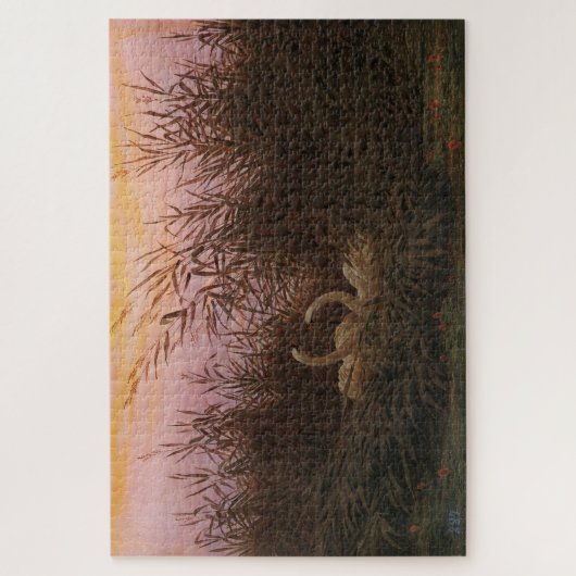 Swans Under the Reeds at Dawn (1832) - Friedrich Puzzle (Vertikal)