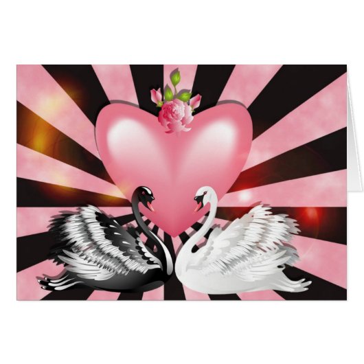 Swans von Liebe Grußkarte (Vorderseite (Horizontal))