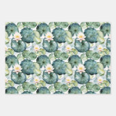 Swans Water Lilies Lake Brautparty Geschenkpapier Set (Vorderseite 2)