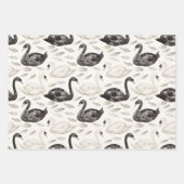 Swans Water Lilies Lake Brautparty Geschenkpapier Set (Vorderseite)