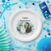 Swans Water Lilies Lake Romantisches Brautparty Pappteller (Party)