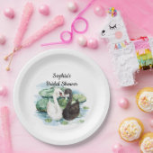 Swans Water Lilies Lake Romantisches Brautparty Pappteller (Party)