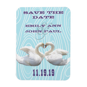 Swans Woodgrain Save the Date Magnet