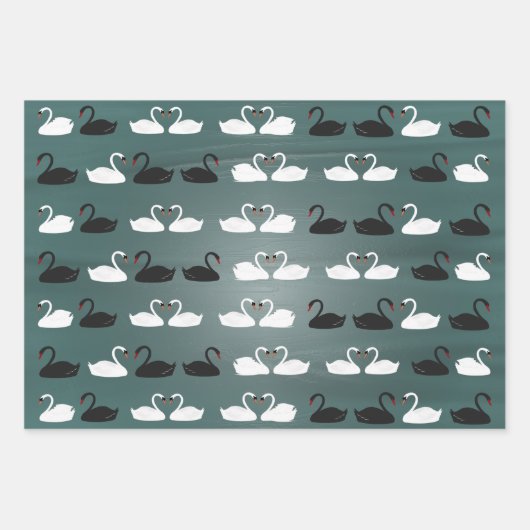 Swans Wrapping Paper Geschenkpapier Set (Vorderseite)