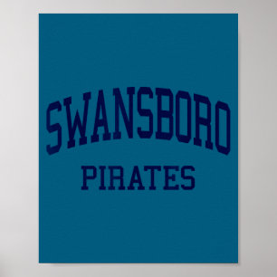 Swansboro High School HS Swansboro NC Retro Poster
